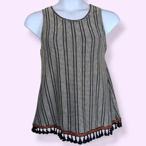 LAST CHANCE- W5 B&W Tasselled Tank